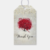 Rood hartblad onder de sterren cadeaulabel (Voorkant)