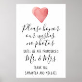 Rood-hartcamera Vrij bruiloft-ceremonietteken Poster (Voorkant)