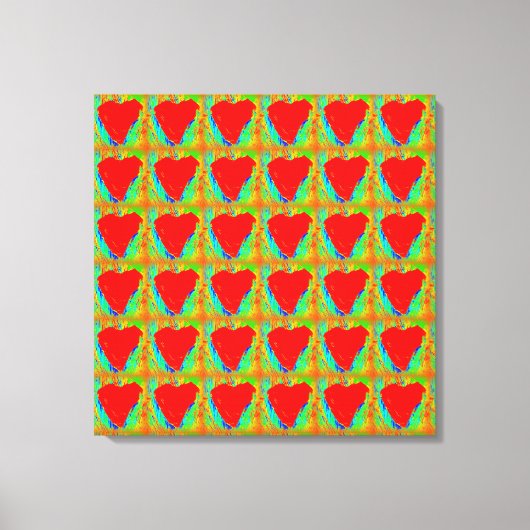 Rood harten verpakt canvas afdruk (Voorkant)