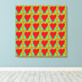 Rood harten verpakt canvas afdruk (Insitu (Houten vloer))
