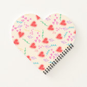 Rood hartenpatroon Spiraal Notitieboek (Achterkant)