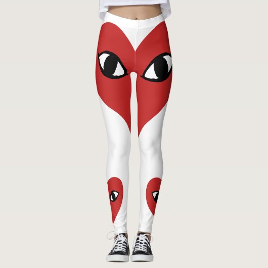 Rood hartgezicht - Hartogen Leggings (Voorkant)