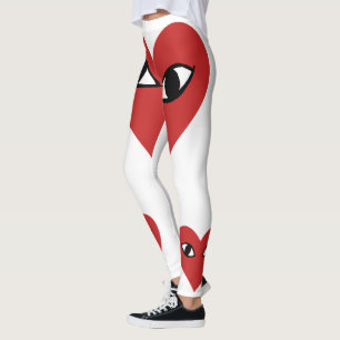 Rood hartgezicht - Leggings voor harteloor