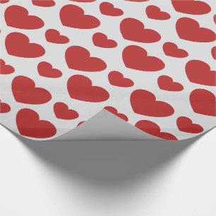 Rood Hartjes Patroon Cadeaupapier