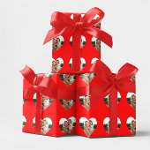 Rood hartkader met foto cadeaupapier