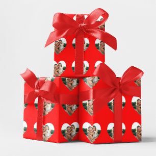 Rood hartkader met foto cadeaupapier