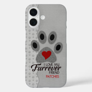 Rood hartkat Paw met thema's met onderdompeling iPhone 16 Hoesje