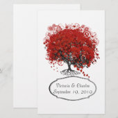 Rood hartleder briefpapier (Voorkant / Achterkant)