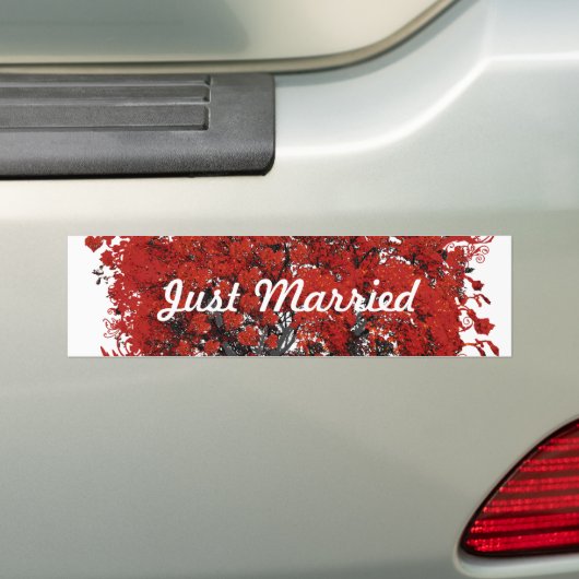 Rood hartleder bumpersticker (Op auto)
