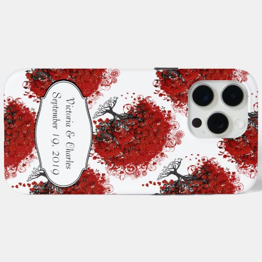 Rood hartleder Case-Mate iPhone case (Achterkant (horizontaal))