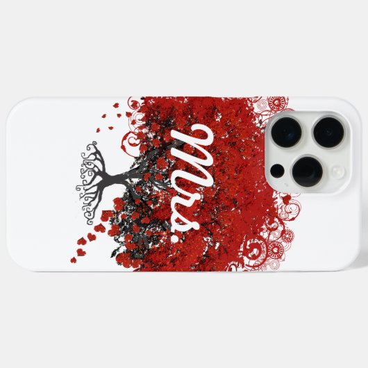 Rood hartleder Case-Mate iPhone case (Achterkant (horizontaal))