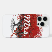 Rood hartleder iPhone hoesje (Achterkant horizontaal)