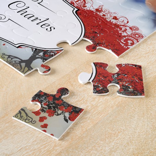 Rood hartleder legpuzzel (Zijkant)