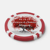 Rood hartleder poker chips (Enkel)