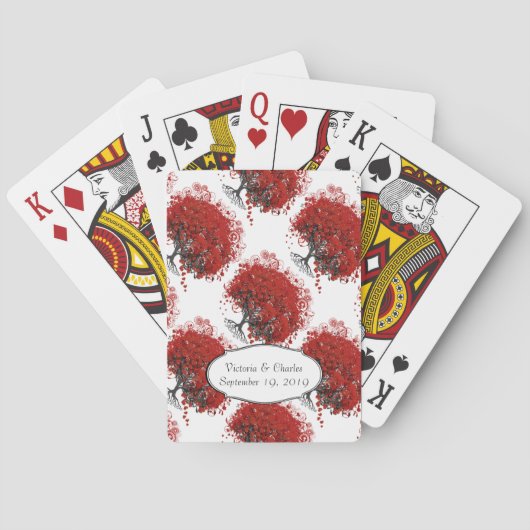 Rood hartleder pokerkaarten (Achterkant)