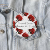 Rood hartleder ronde button 4,0 cm (In situ)