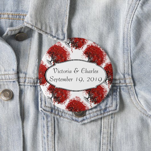 Rood hartleder ronde button 4,0 cm (In situ)