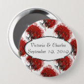 Rood hartleder ronde button 4,0 cm (Voorkant /achterkant)