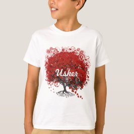 Rood hartleder t-shirt