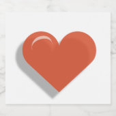 Rood hartontwerp sparkling wijnetiket (Enkel label)