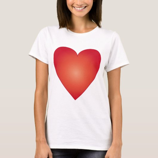 Rood hartontwerp t-shirt (Voorkant)