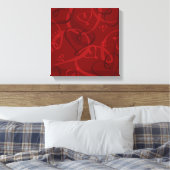 Rood hartpatroon canvas afdruk (Insitu (Slaapkamer))