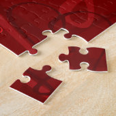 Rood hartpatroon legpuzzel (Zijkant)