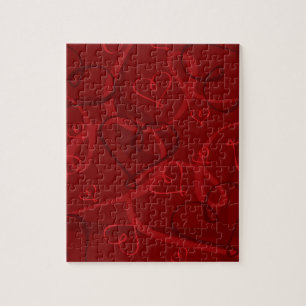 Rood hartpatroon legpuzzel