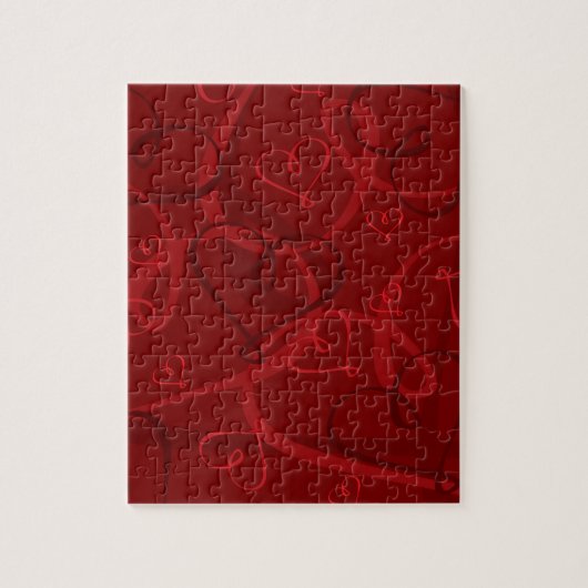 Rood hartpatroon legpuzzel (Verticaal)
