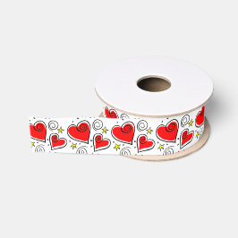 Rood hartpatroon lint