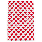 Rood hartpatroon met witte achtergrond medium cadeauzakje (Voorkant)