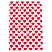 Rood hartpatroon met witte achtergrond medium cadeauzakje (Achterkant)