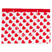Rood hartpatroon op wit groot cadeauzakje (Achterkant)