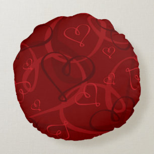 Rood hartpatroon rond kussen