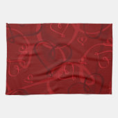 Rood hartpatroon theedoek (Horizontaal)