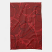 Rood hartpatroon theedoek (Verticaal)