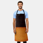 Rood Hartpatroon Zwart Glitterend Gouden Stijlvol Schort (Gedragen)