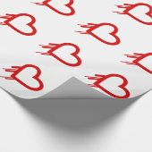 Rood hartslag Logo bloeding hart liefde Cadeaupapier (Hoek)