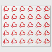 Rood hartslag Logo bloeding hart liefde Cadeaupapier (Vlak)