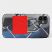 Rood hartslot op hek Case-Mate iPhone case (Achterkant (horizontaal))