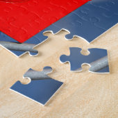 Rood hartslot op hek legpuzzel (Zijkant)