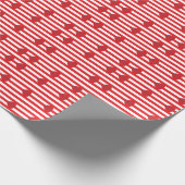 Rood hartstreep Valentijn Gift Wrap Cadeaupapier (Hoek)
