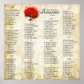 Rood hartverscheurend gordel met Damask Wedding Se Poster (Voorkant)