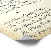 Rood hartverscheurend gordel met Damask Wedding Se Poster (Hoek)