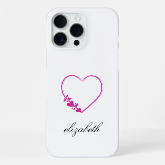 rood hartvormig met witte achtergrond gepersonalis iPhone 16 pro max hoesje