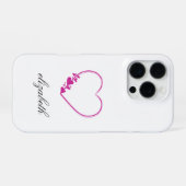 rood hartvormig met witte achtergrond gepersonalis iPhone hoesje (Achterkant horizontaal)