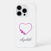 rood hartvormig met witte achtergrond gepersonalis iPhone hoesje (Achterkant)