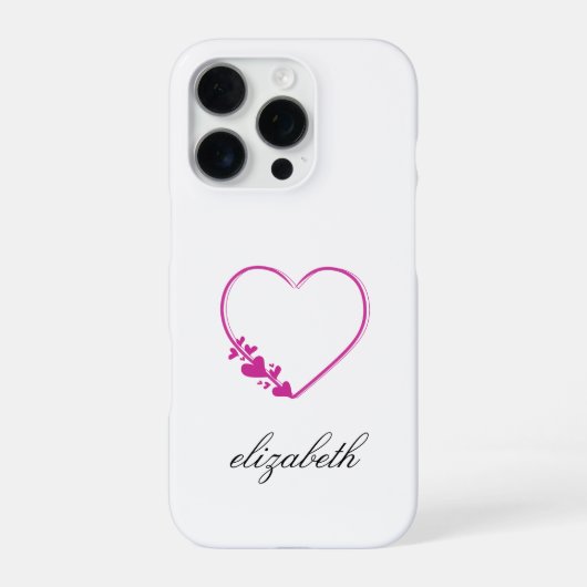 rood hartvormig met witte achtergrond gepersonalis iPhone hoesje (Achterkant)