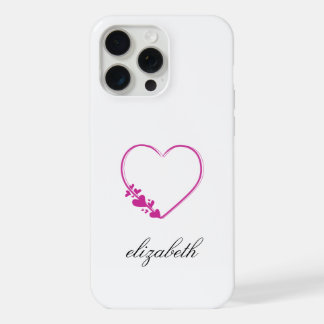 rood hartvormig met witte achtergrond gepersonalis iPhone 15 pro max case