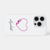 rood hartvormig met witte achtergrond gepersonalis iPhone hoesje (Achterkant horizontaal)